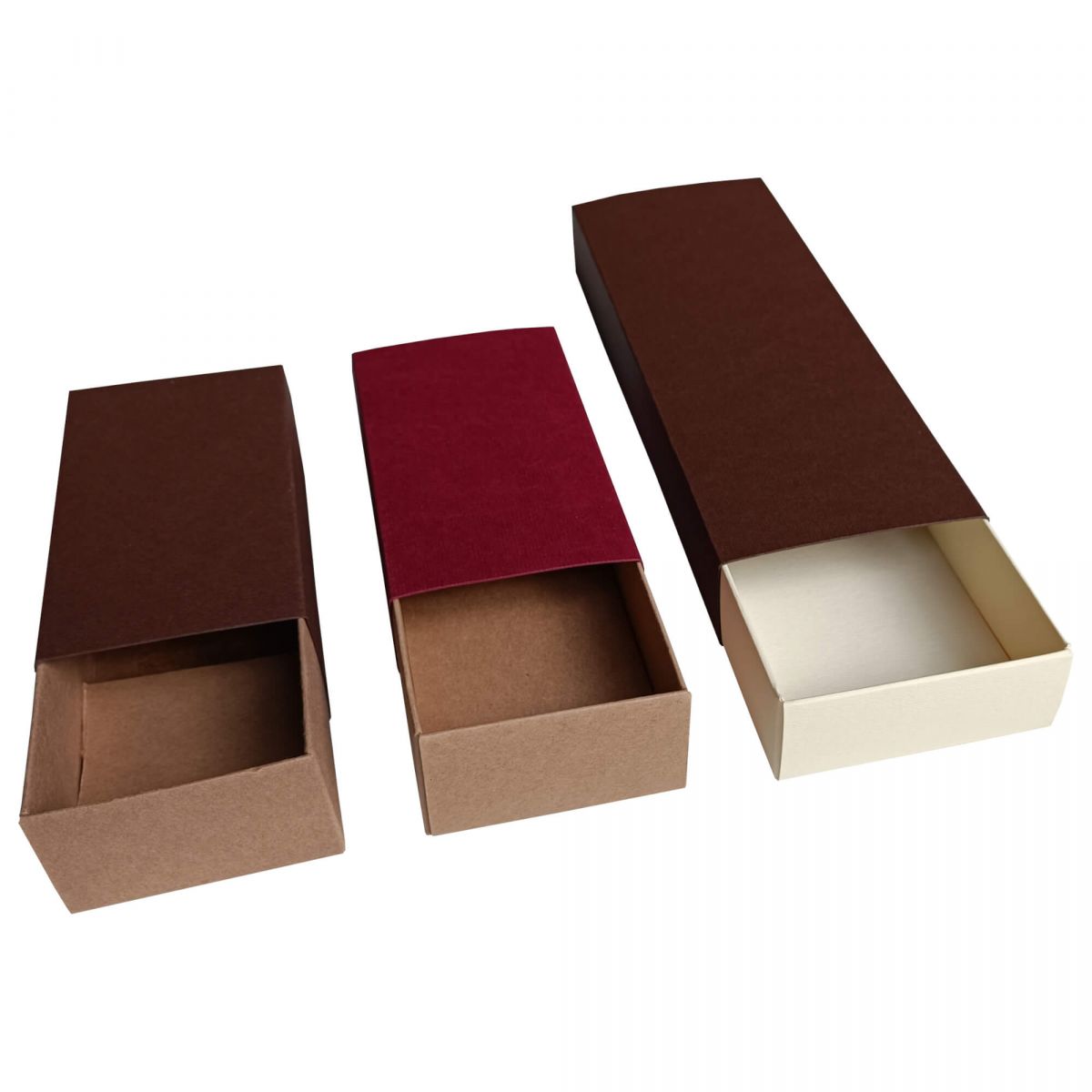 Scatola a cassetto con base estraibile a scorrimento
