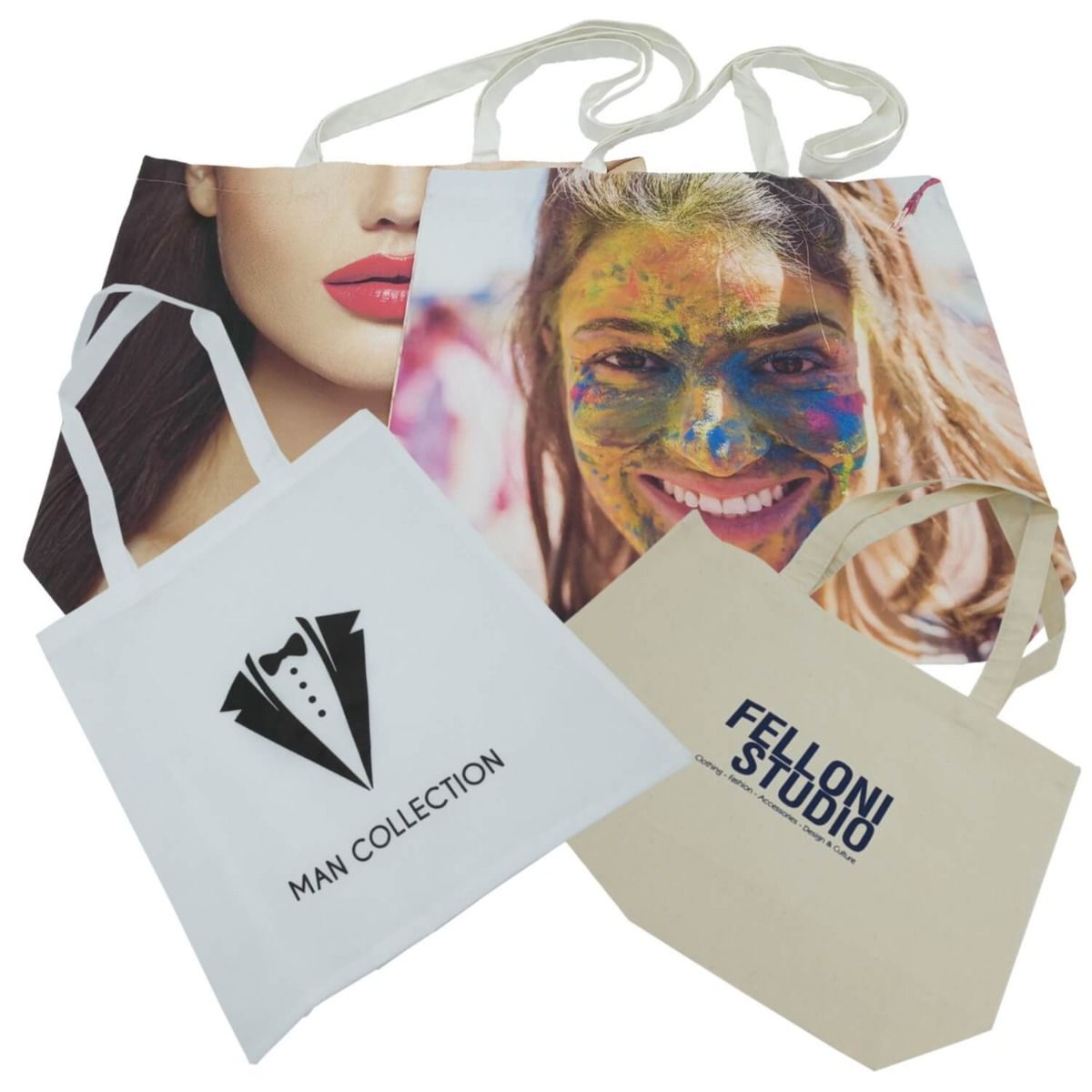 Shopper in tessuto cotone o TNT personalizzabili in quadricromia