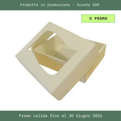 Scatola fondo e coperchio con apertura sul coperchio con foglio trasparente in PVC