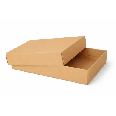 Scatola in cartone microonda fondo e coperchio alto colore sabbia