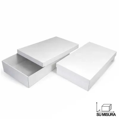 Scatola su misura fondo e coperchio in cartone microonda bianco patinbato o sabbia (avana)