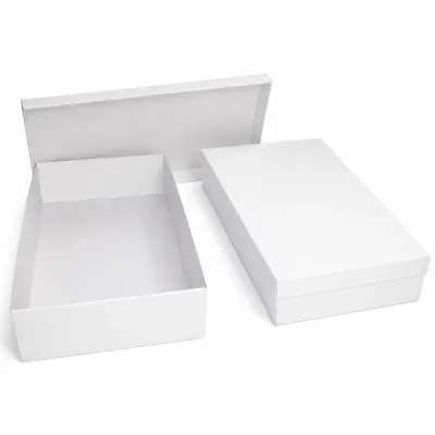 Scatola su misura fondo e coperchio in cartone microonda bianco patinbato o sabbia (avana)